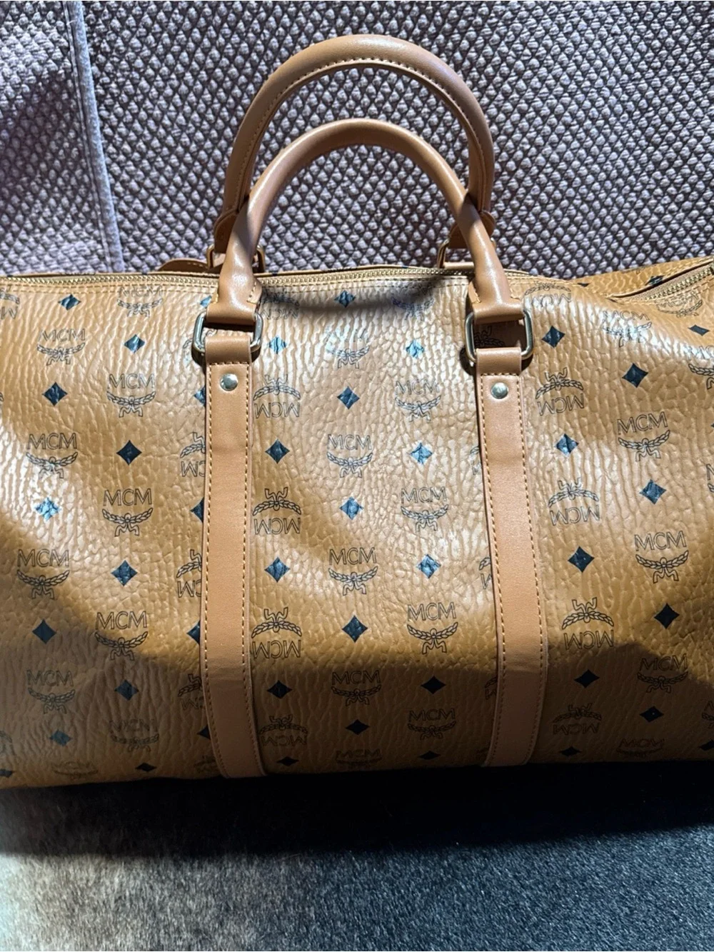 Monogram Cognac Logo Duffel Bag